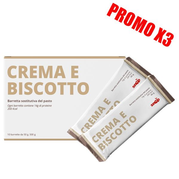 BARRETTA SOSTITUTO DI PASTO ALLA CREMA & BISCOTTO PROMO 3X
